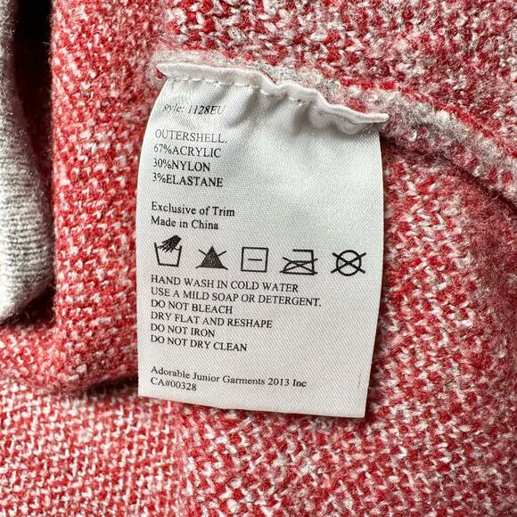 NVLT | Women | Red Gray Hooded Oversized Plaid Hooded Cardigan | Size Small - Picture 7 of 9